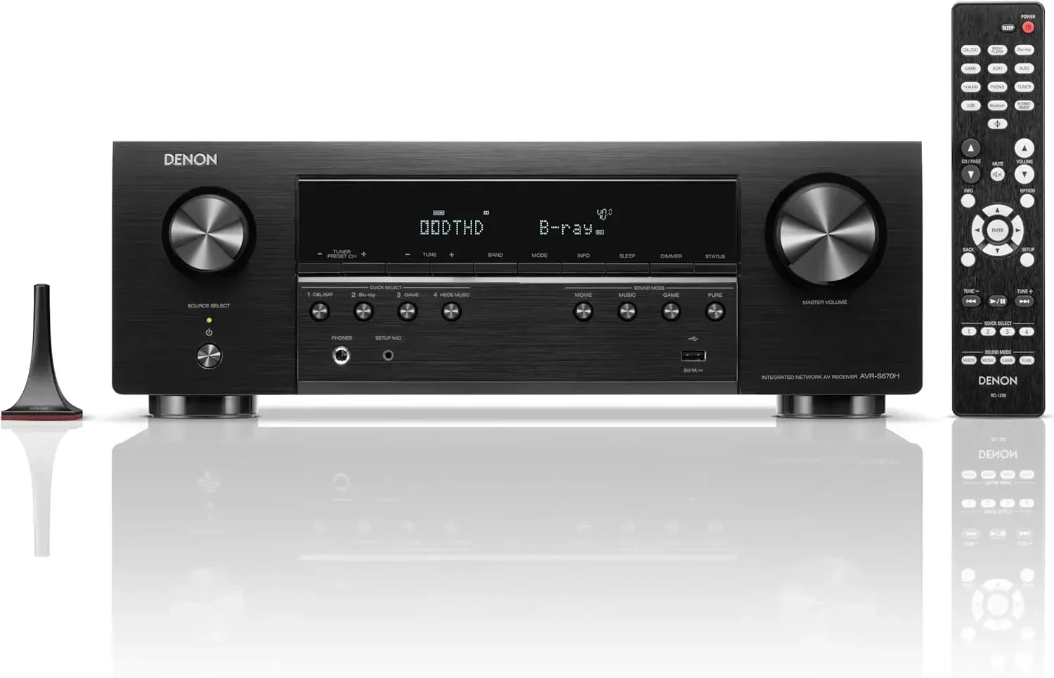 AVR-S670H 5.2 Ch Home Theater Receiver, 8K UHD HDMI Receiver (75W x 5), Streaming via Built-in HEOS Bluetooth & Wi-Fi, Dolby Tru