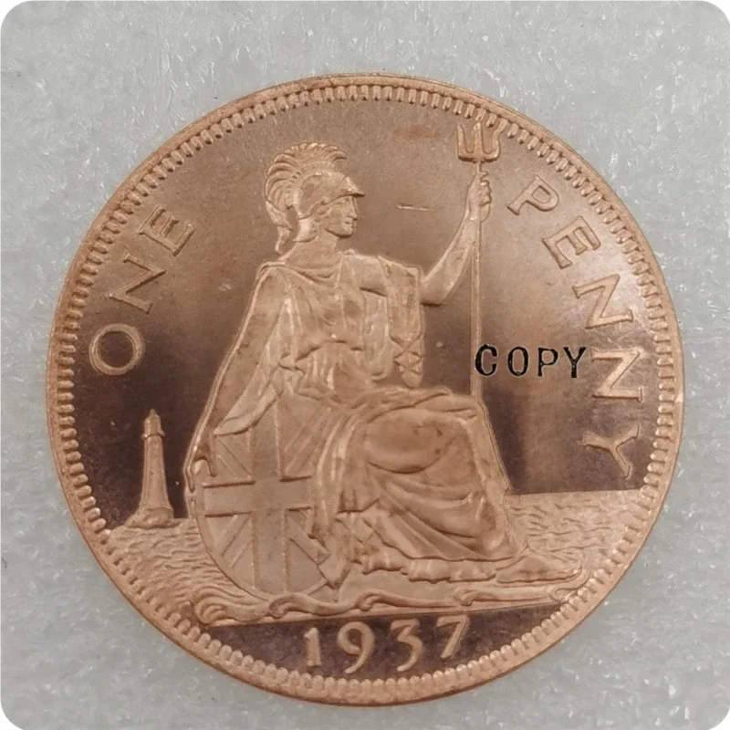 1937,1950,1951,1952 United Kingdom 1 Penny - George VI Copy Coins Crypto Challenge Pocket Coins Christmas Gifts