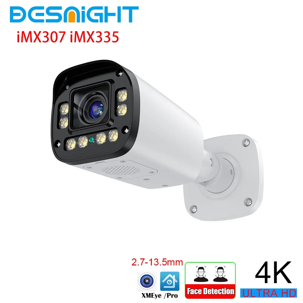 Face 2.7-13.5mm 5X Bullet Camera H.265 5MP IMX335 IMX307 Two Way Audio IP Camera Surveillance Video CCTV Video Surveillance