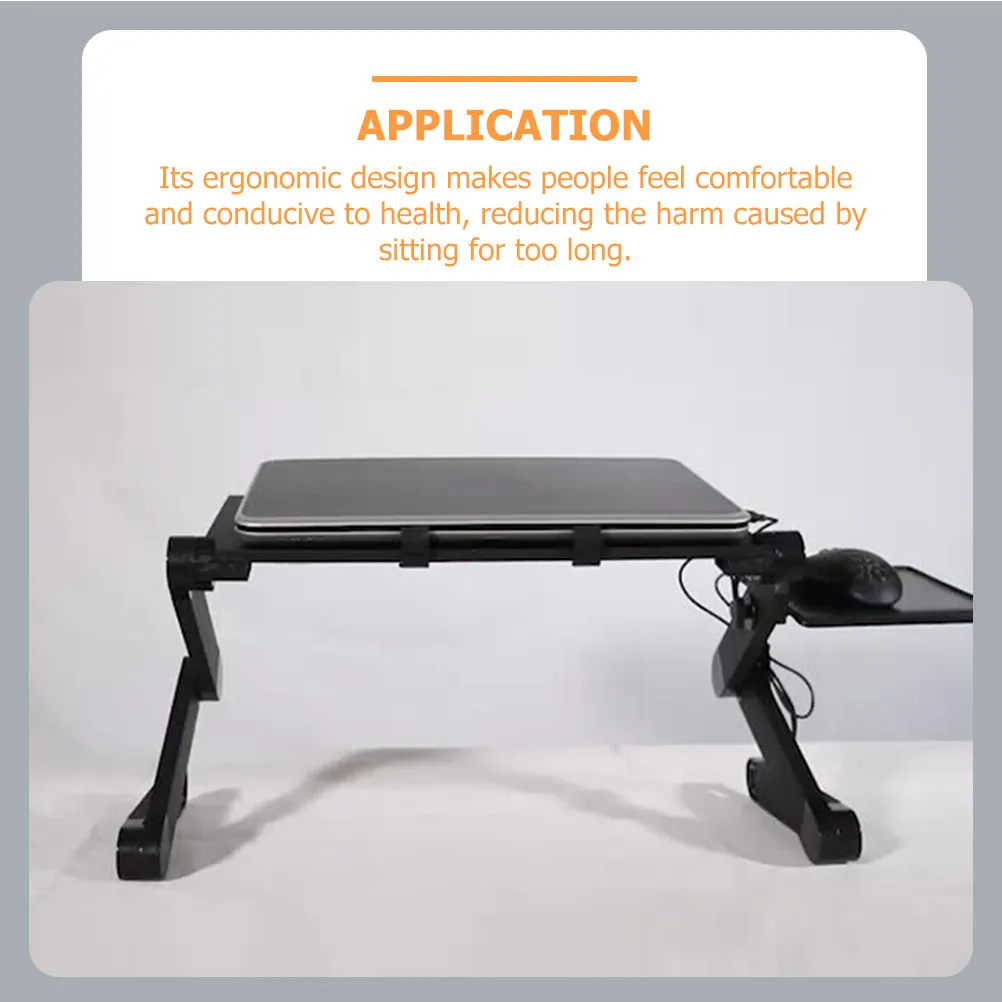 Foldable Laptop Desk Ergonomic Adjustable Height Bed Study Table with Ventilation Holes for Home Office Dormitory Travel