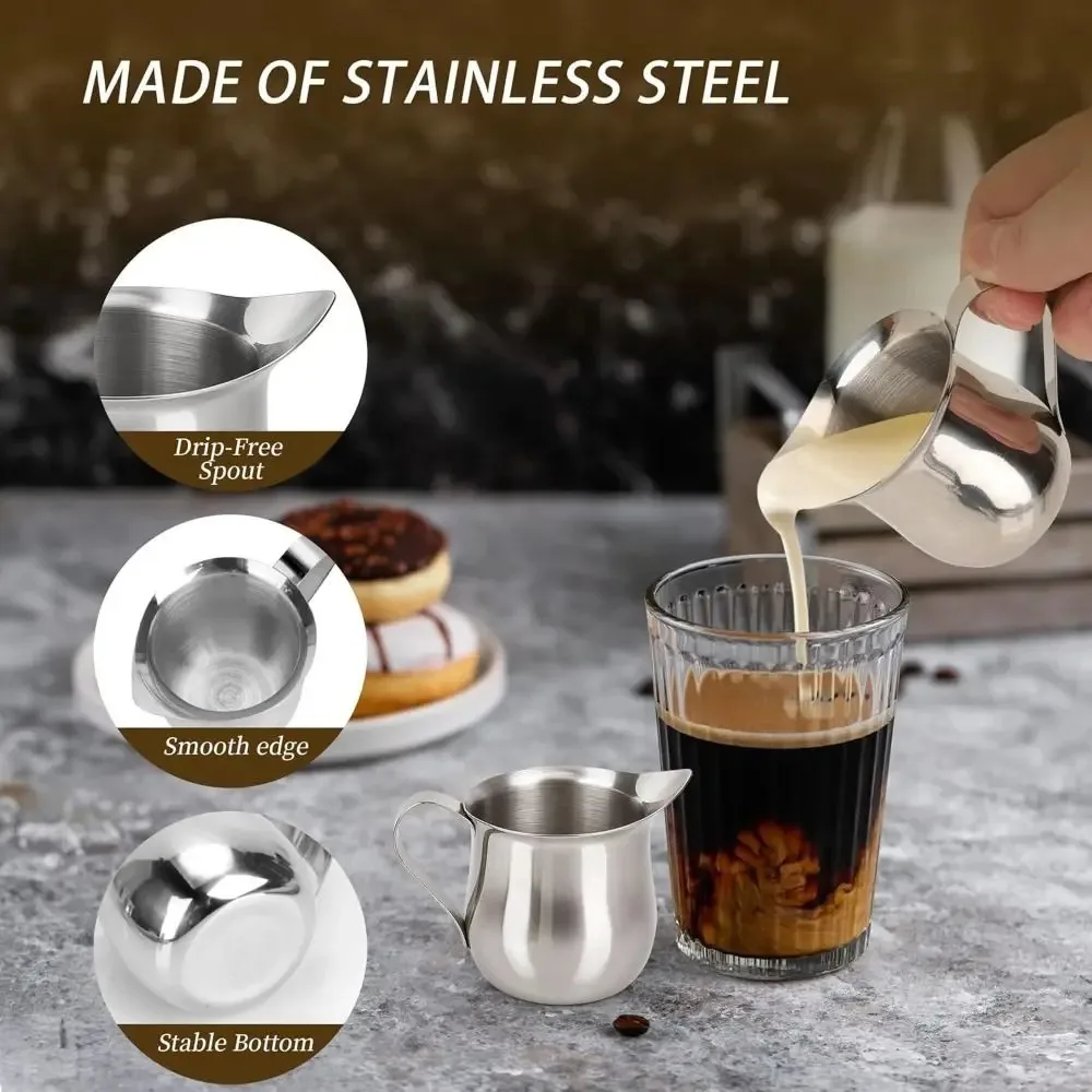 Stainless Steel Mini Milk Jug Pointed Spout Coffee Latte Art Pitcher Espresso Milk Measuring Cup Coffee Brewing Tool
