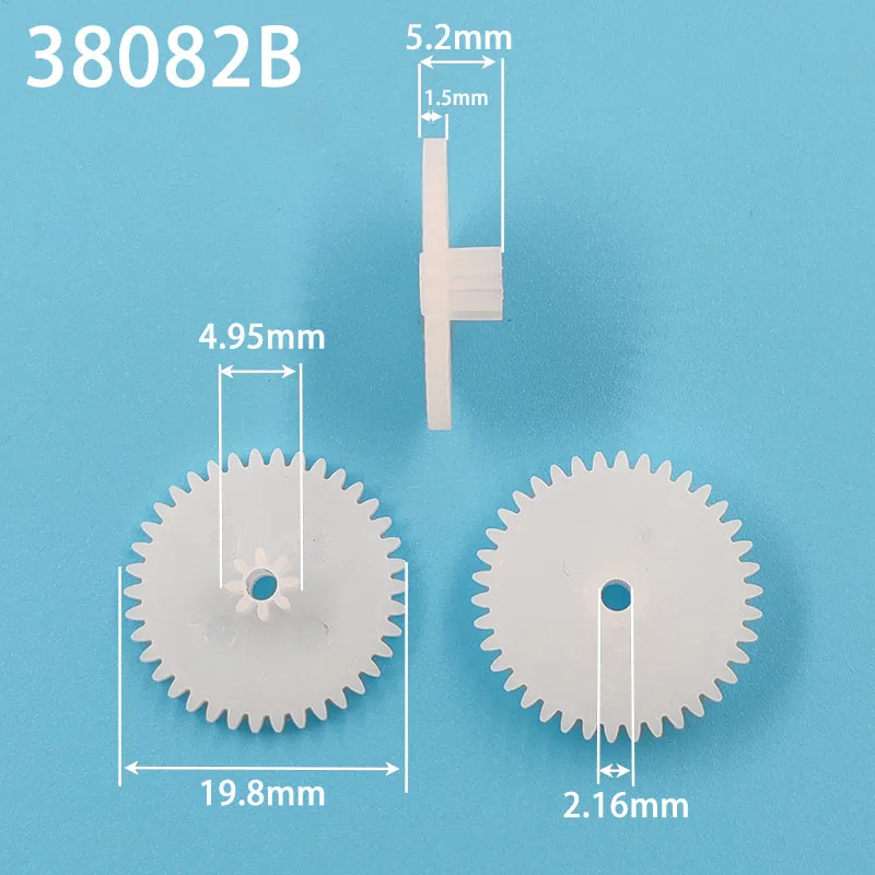 38082B 0.5M Double Layer Gears 38 Teeth + 8teeth Plastic Pinion Motor Accessories 38T+8T