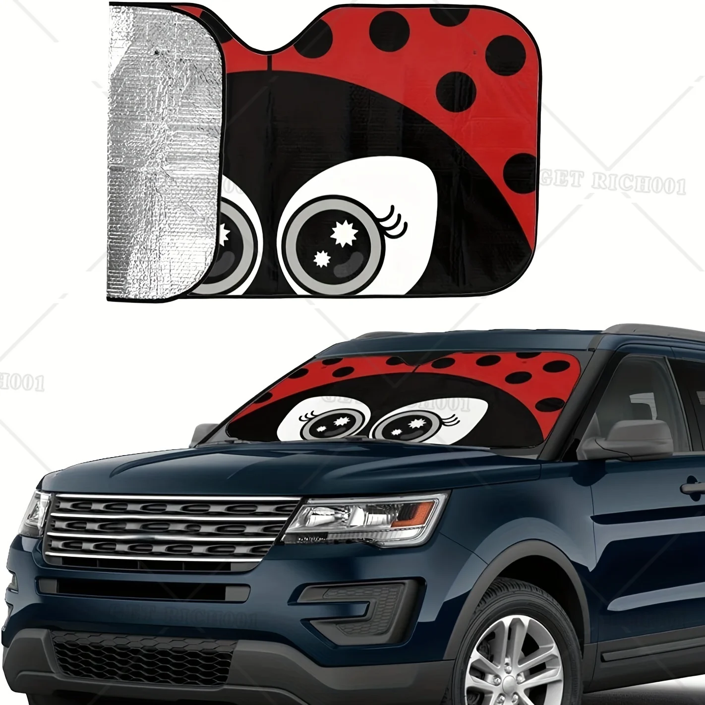 Cute Cartoon Ladybug Protect Your Car From UV Rays with This Adorable Insects Windshield Sunshade Car Window Sunshade S/M Size