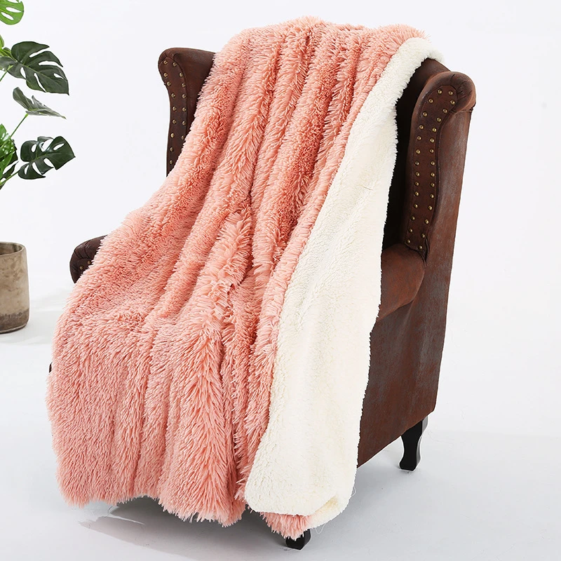 Long Pile Plush Blanket Cashmere Baby Blanket, Lamb Wool Car Nap Couch Sofa Throw Soft Home Cover Sheet Bedspreads Keep Warm