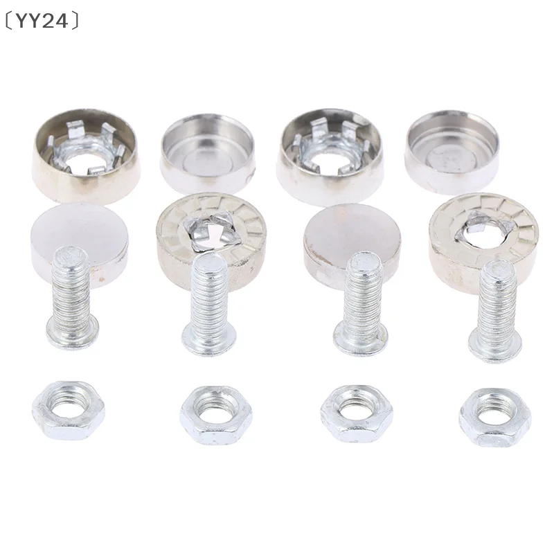 〔YY24〕 4Pcs/Set Chrome Anti-theft Screws Car License Alloy Plate Bolts Frame Screwscar