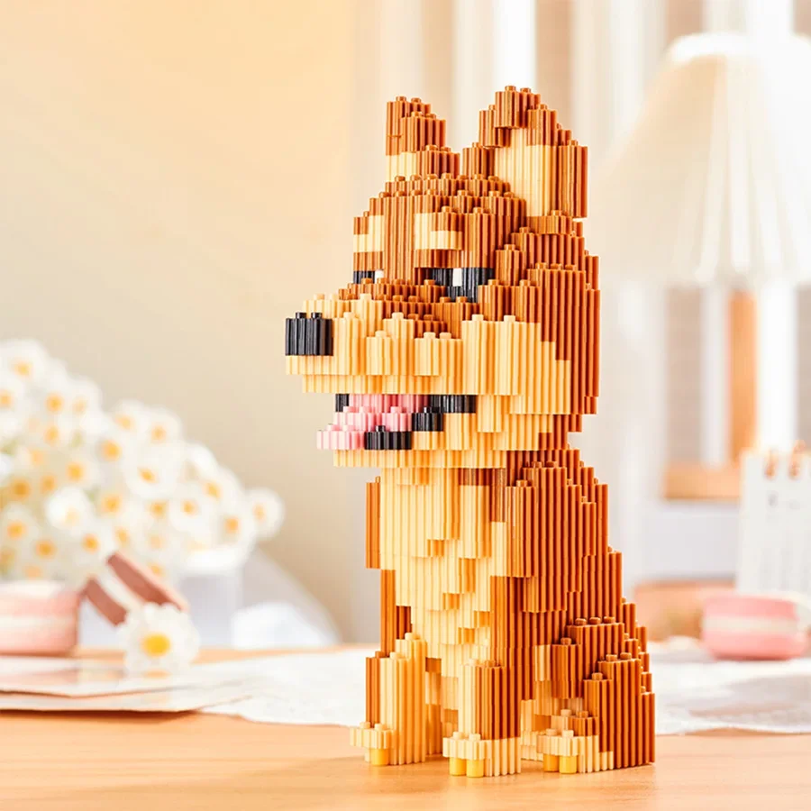 Schattige Puppy Bouwstenen Model Kit Hondenras Beeldje Set Creatieve DIY Puzzel Onderwijs Speelgoed Home Decor Cadeau voor Hondenliefhebbers