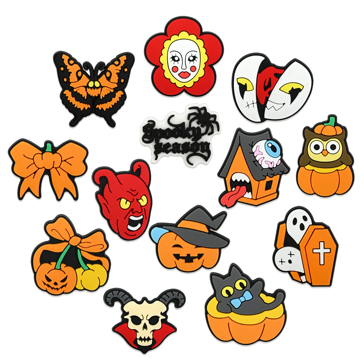 

NEW Halloween Halloween Pumpkin Shoe Charms 1-104PCS DIY Craft Accessories for Cool girl handsome guy & kids Gifts& Xmas Favors