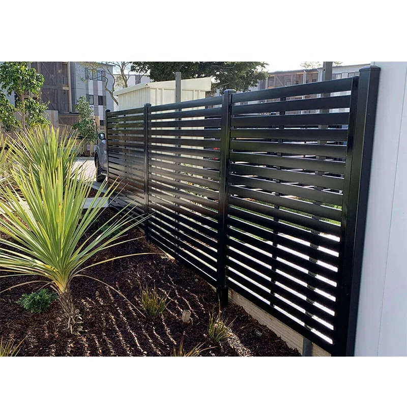 Aluminum Horizontal Slat Fence Panels Elegant Outdoor Fencing Trellis Gates