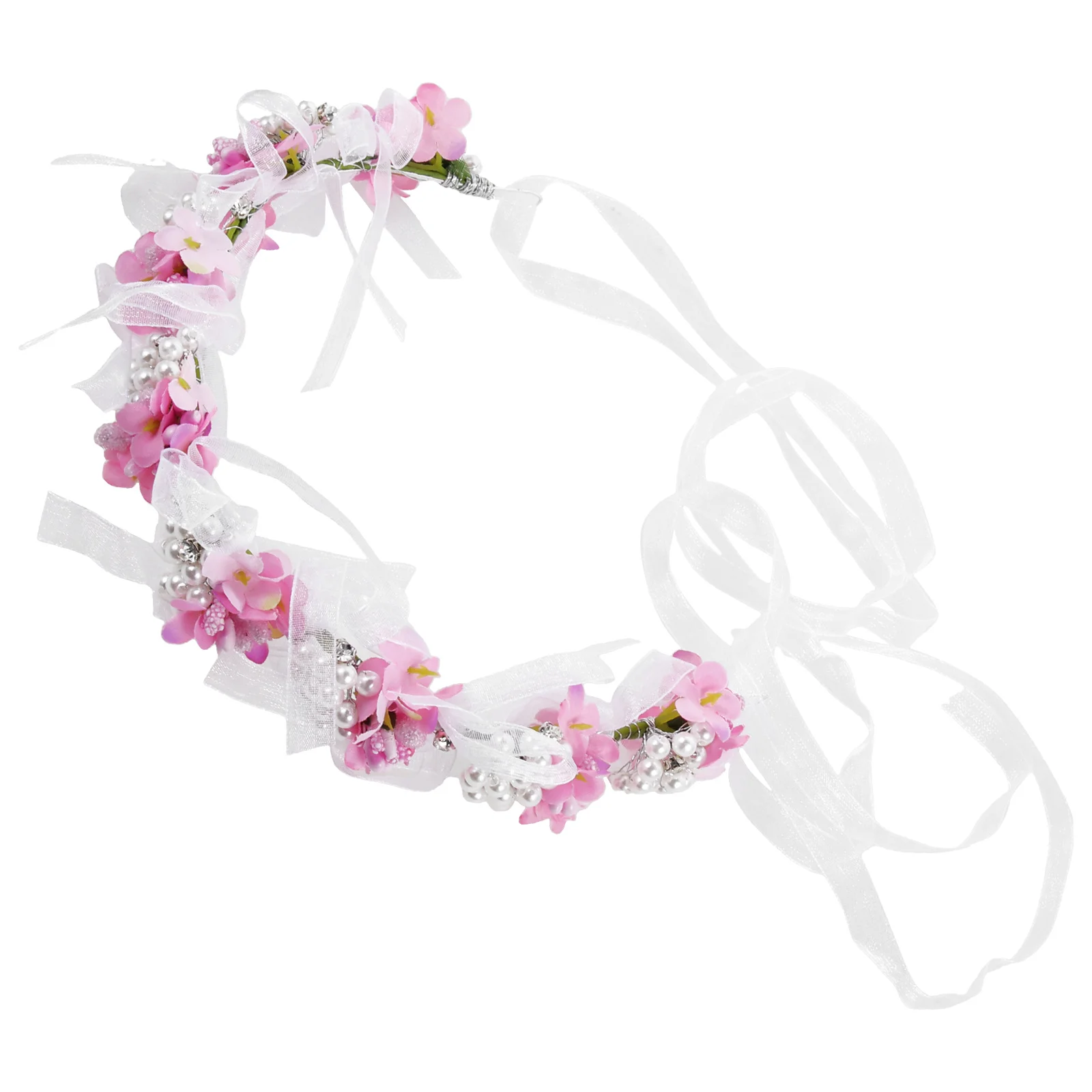 

Floral Flower Rhinestone Headband Headbands Pearl for Girls Child Hair Little