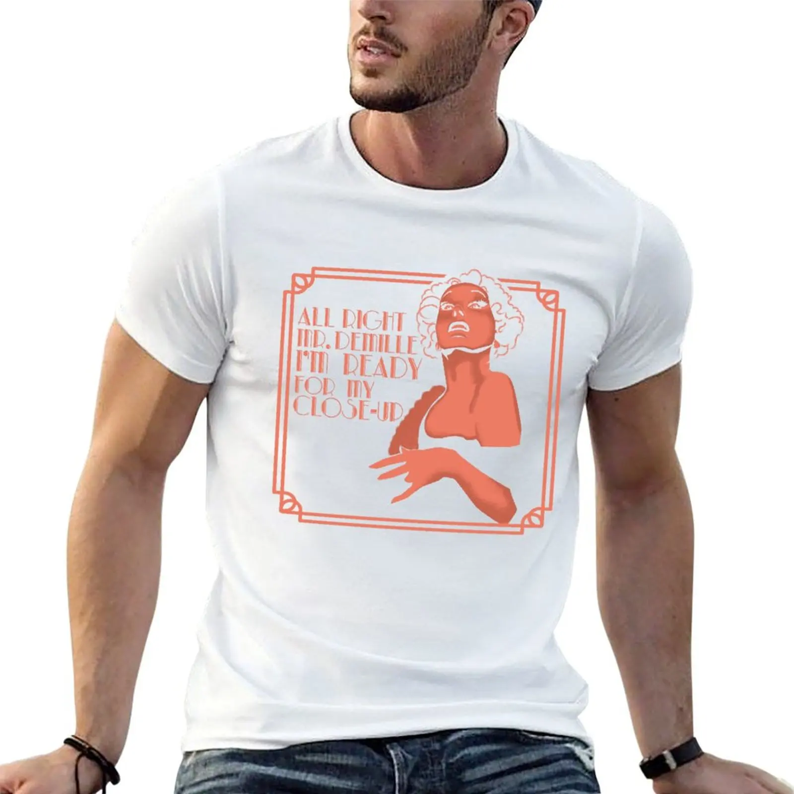 Gloria Swanson (Sunset Boulevard) T-Shirt Big Size Crew Neck T-Shirt