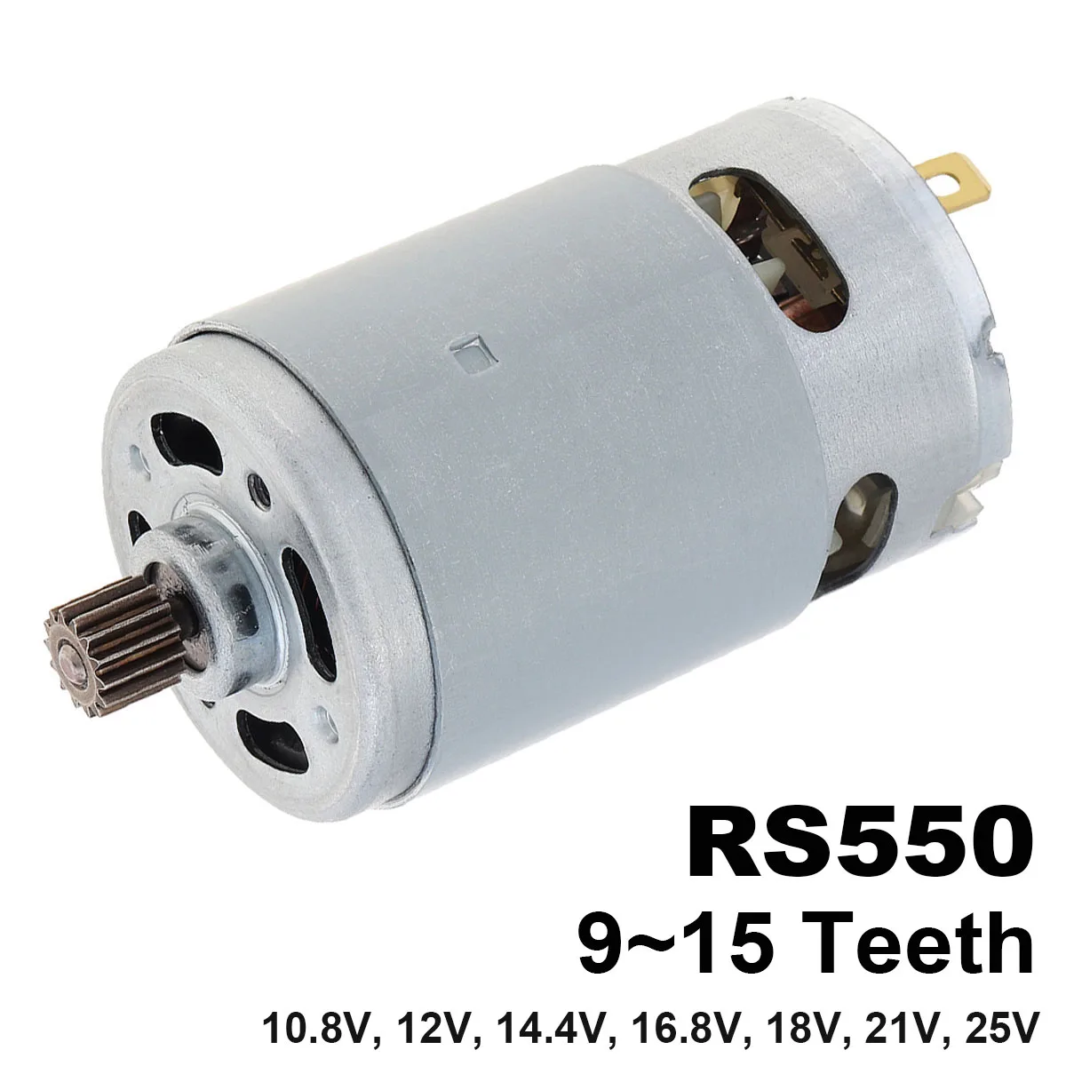 Moteur à balais pour mini scie à bois et tronçonneuse, accessoires d\'outils électriques, RS550 21V DC 9/11/12/14 dents 10.8/12/14.4/16.8/25V
