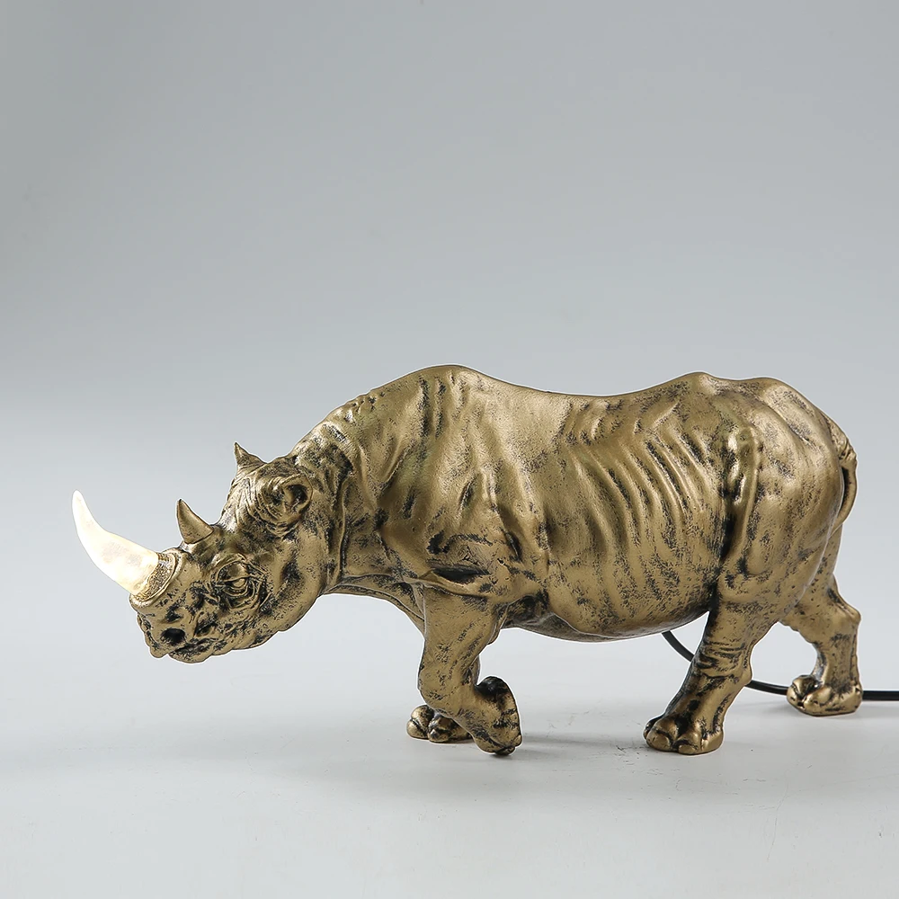 

Атмосфера носорога, настольные украшения, ремесла, украшения в форме животных, ночные огни для сна, торшер с носорогом