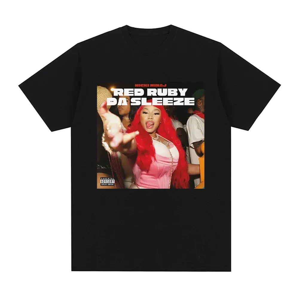 Nicki Minaj New Music Album Red Ruby Da Sleeze T Shirt Men Women Vintage Hip Hop Casual T-Shirt Gothic Cotton Oversized T-shirts