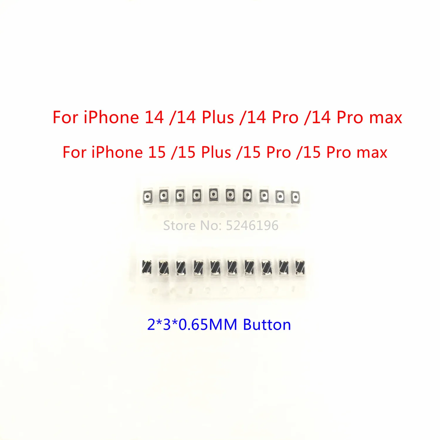 10-100pcs 2*3*0.65MM Power On Volume Button 2Pin For iPhone 14 14 Plus 14 Pro max iPhone 15 15 Plus 15 Pro max Replace Part