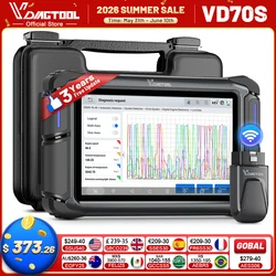 VDIAGTOOL VD70S Automotive Diagnostic Tool Bi-directional OBD2 Scanner ECU Coding 39 Reset FCA Autoauth 3 Years Free Update