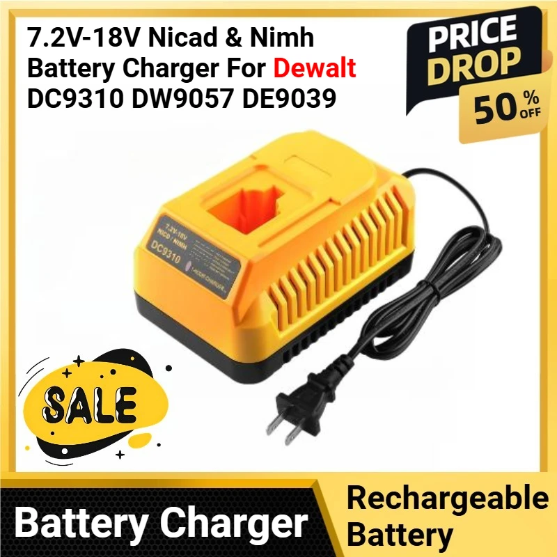 

7.2V-18V Nicad & Nimh Battery Charger for Dewalt DC9310 DW9057 DE9039 DE9095 DE9096 DC9071 DC9091 DC9096 Power Tool Battery