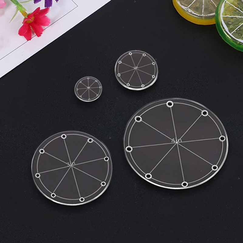 YOMDID 4 قطعة قالب خياطة اللحف من الأكريليك الشفاف المستدير DIY أداة خياطة القطع بنمط دائري هدية العيد مواد يدوية