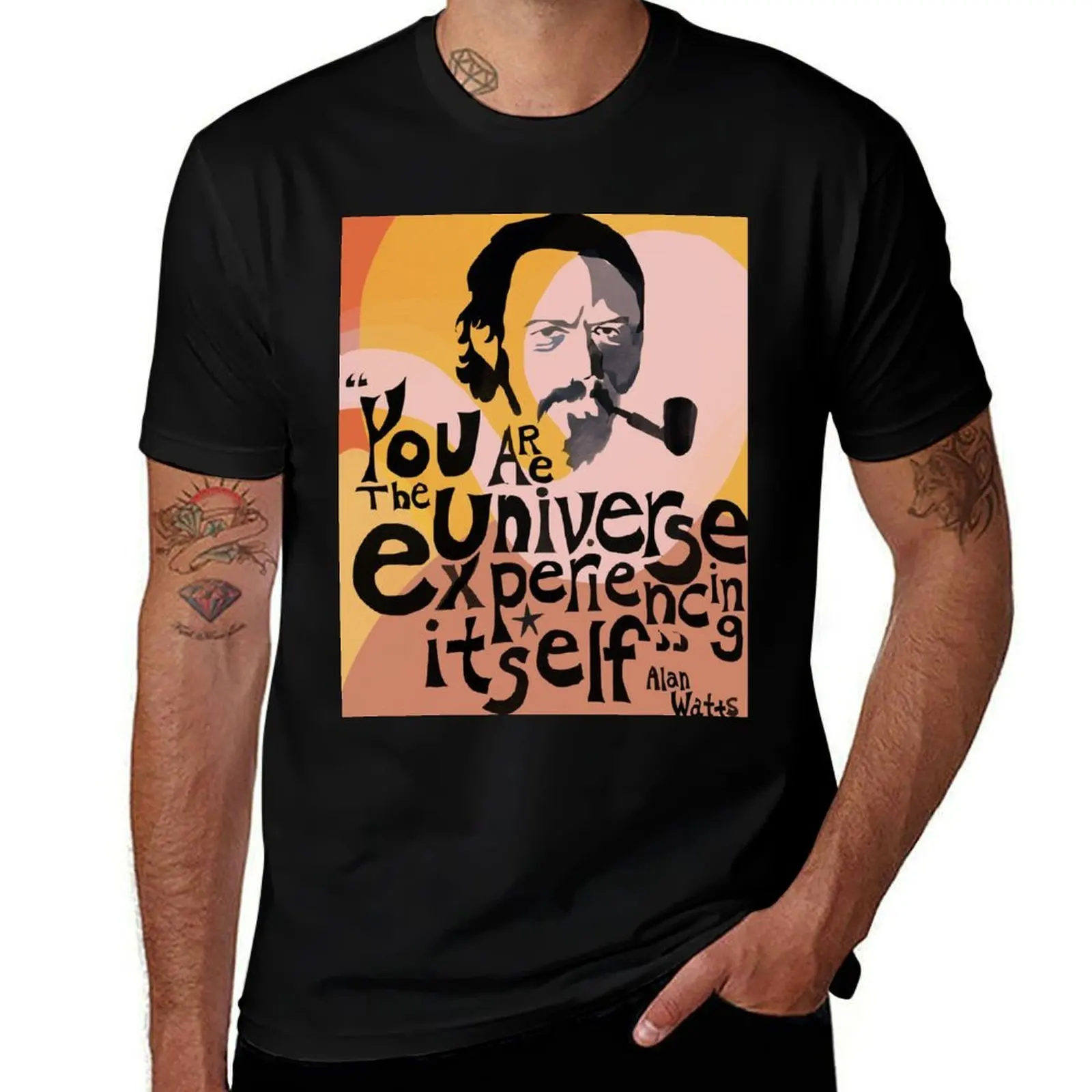 Alan watts: you are the universe T-Shirt Utility Work Short Sleeve Top T-Shirt