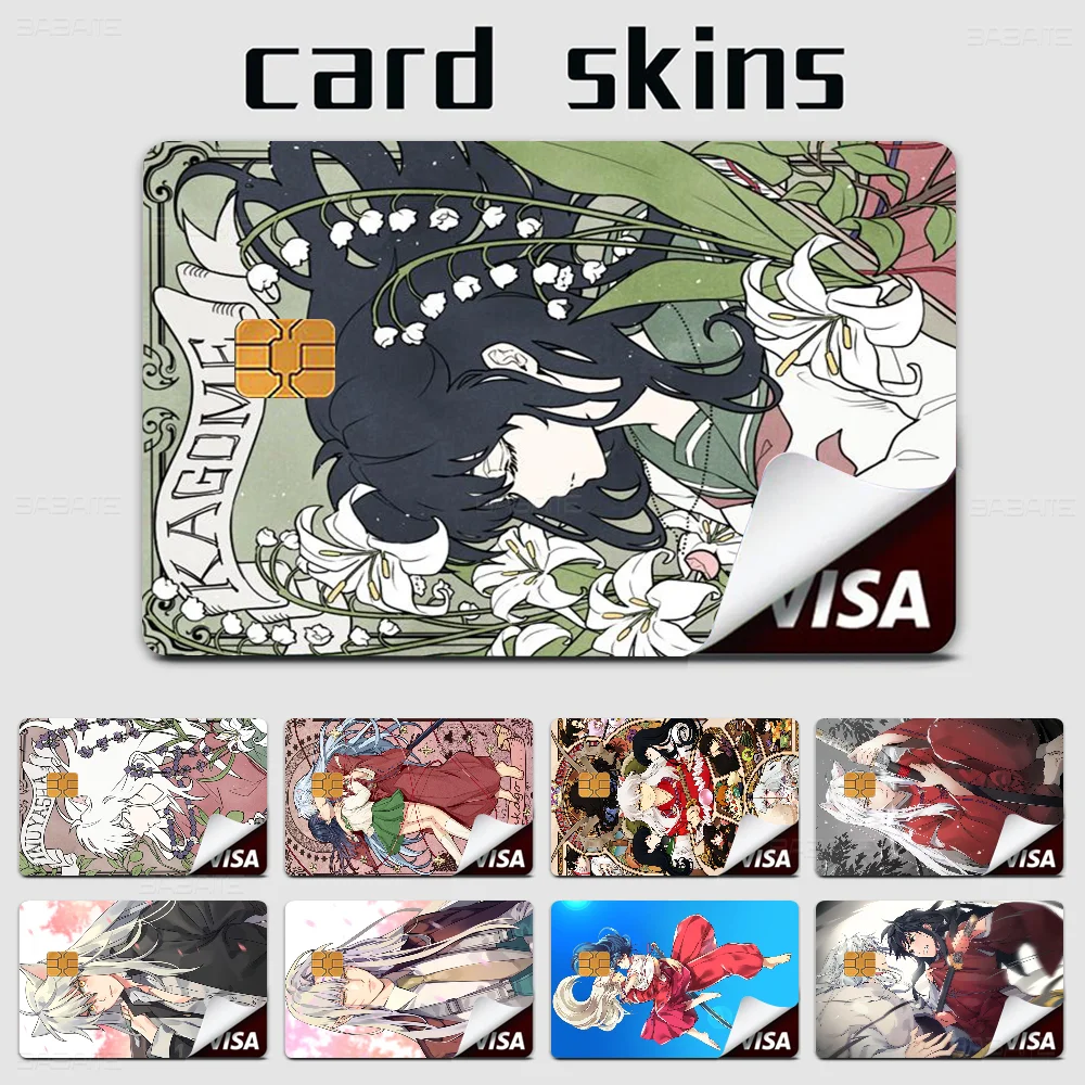 Japanese Anime Inuyasha Diy Credit Debit Card Sticker Party Sticker Decoration Waterproof Small Chip Card Skin Sticker