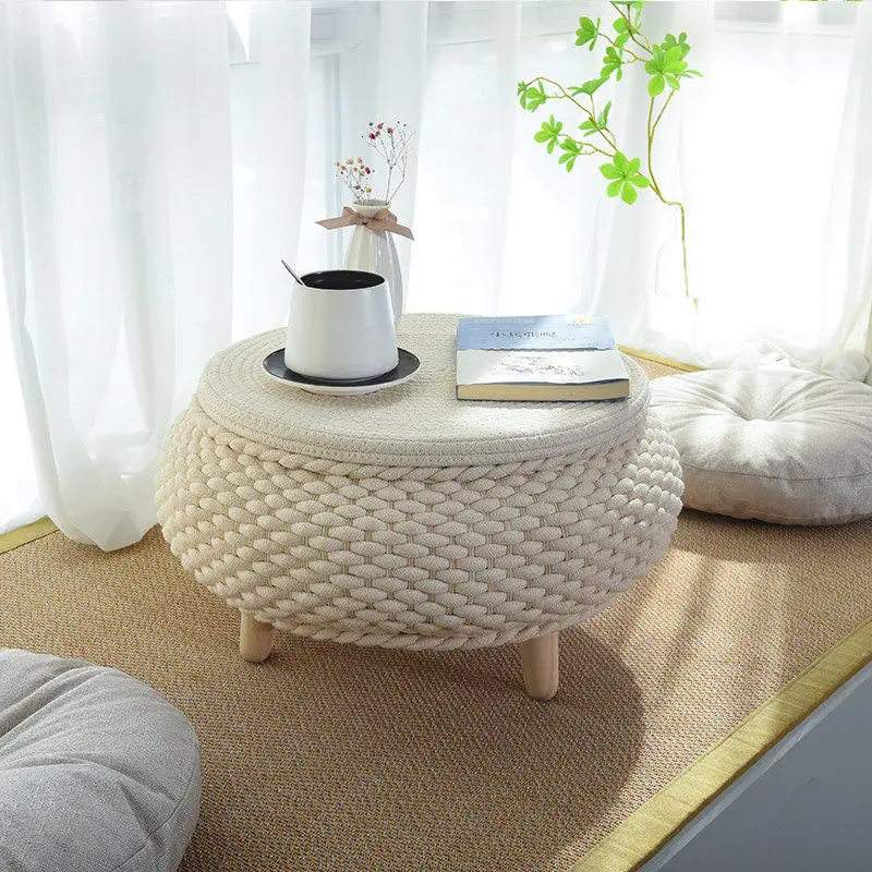 Luxury Round Nordic Coffee Tables Rattan Vintage Bedside Storage Coffee Tables Art Italian Center White Living Room Furniture