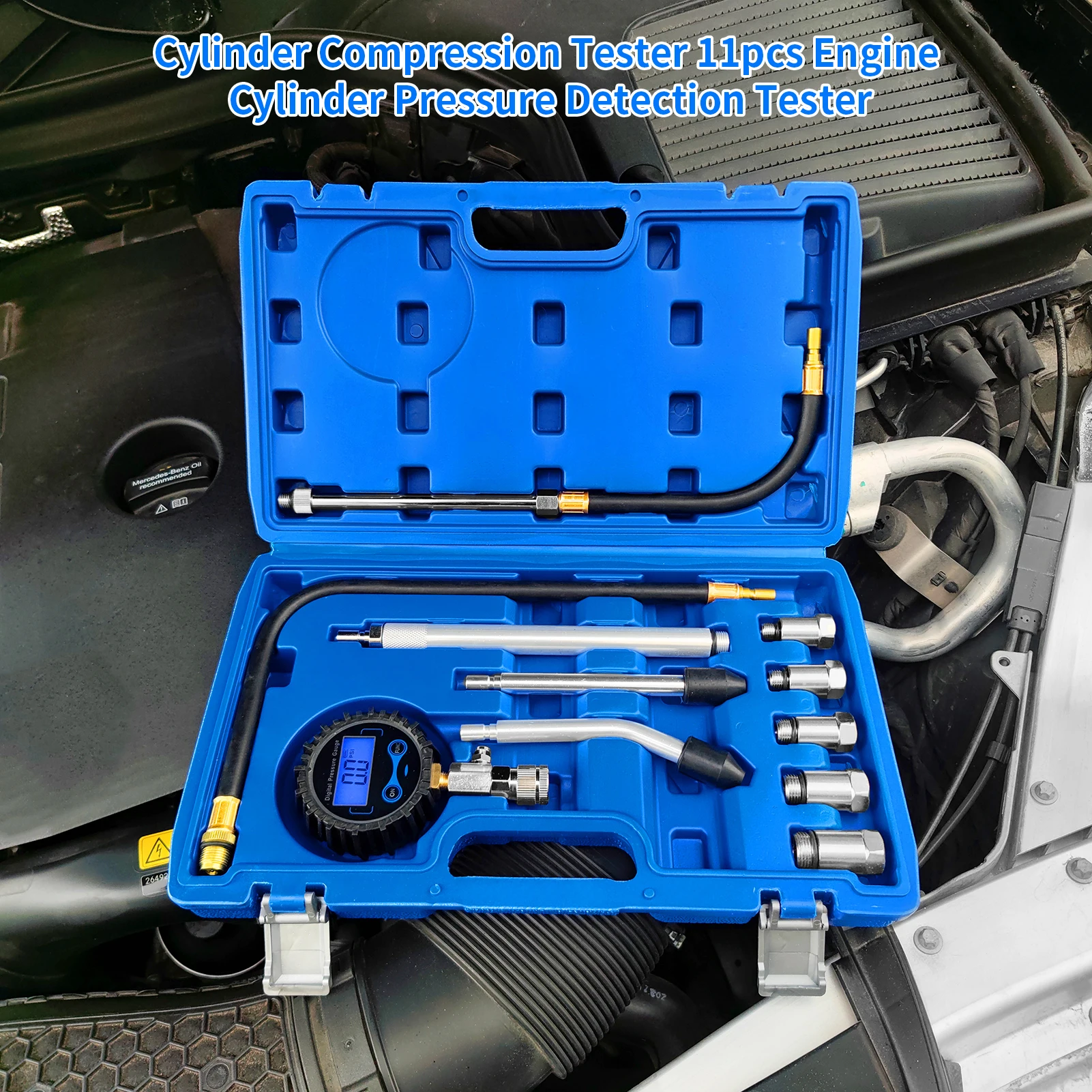 Cylinder Compression Tester 11pcs Engine Cylinder Pressure Detection Tester Automobile cylinder pressure gauge