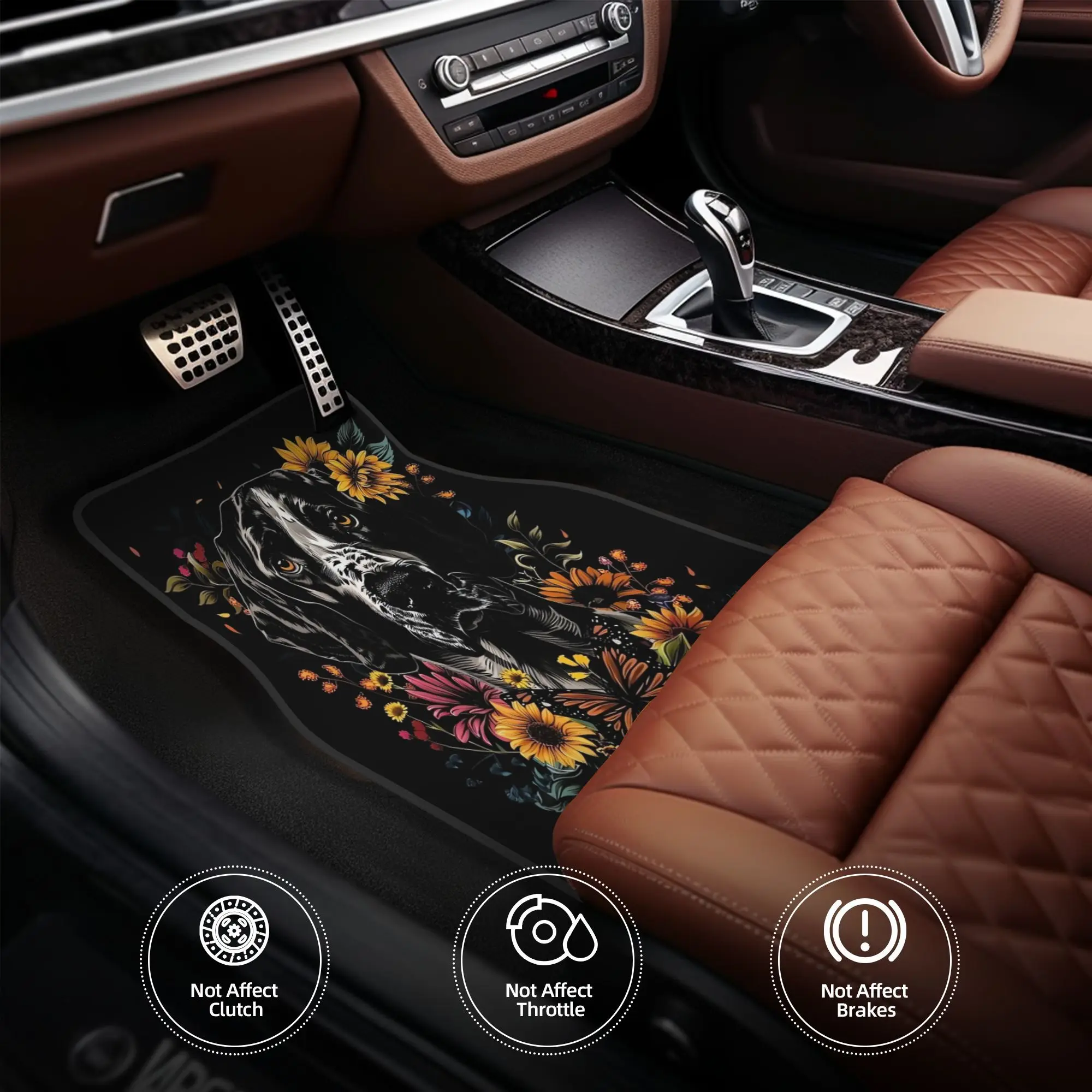 4pcs Funny German Shorthaired Pointer Car Floor Mats Suitable For Cars, Durable Pet-Themed Vehicle Floor Liners, Ideal Gift For