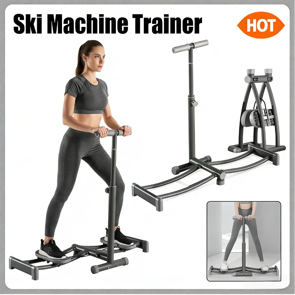 

Full Body Workout Ski Machine Non-Slip Pelvic Floor Muscle Trainer Adjustable Height Foldable Storage for Hip Leg Body Shaping