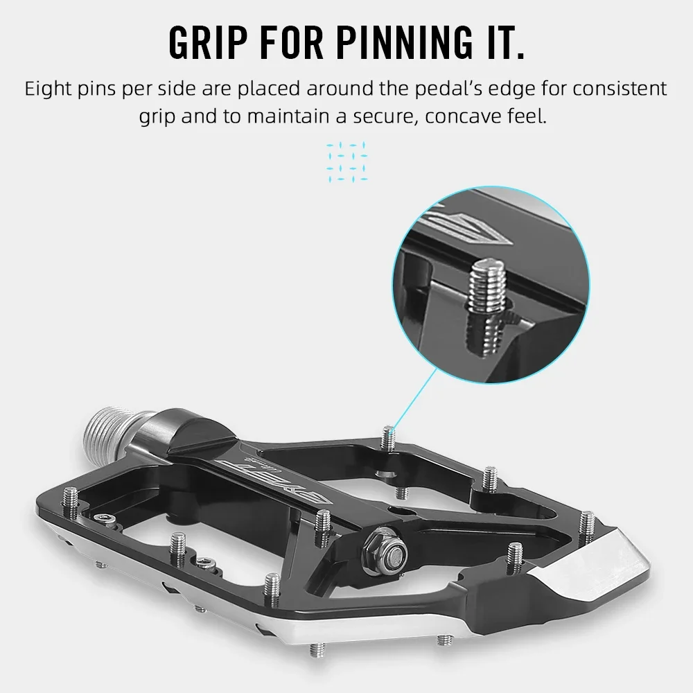 RYET MTB Bicycle platform Pedal Sealed DU Bearings Non-slip Flat Pedal Mountain Road Bike Cycling Alloy Platform Mtb Pedal