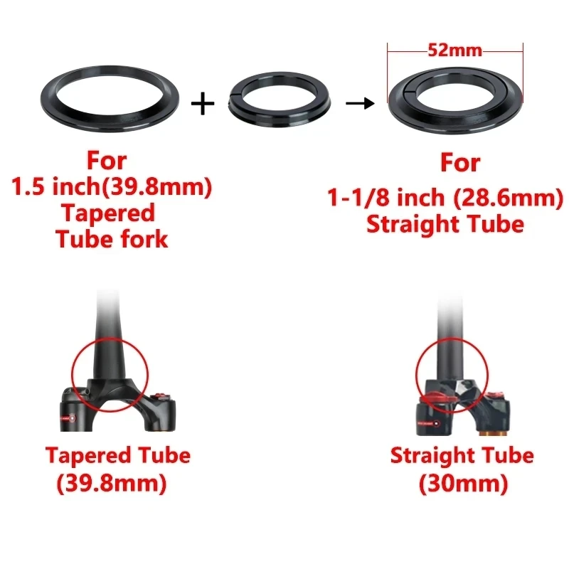 MTB Road Bike Internal Threadless Headset SEMI-INTEGRATED CNC Headset 1 1/8\