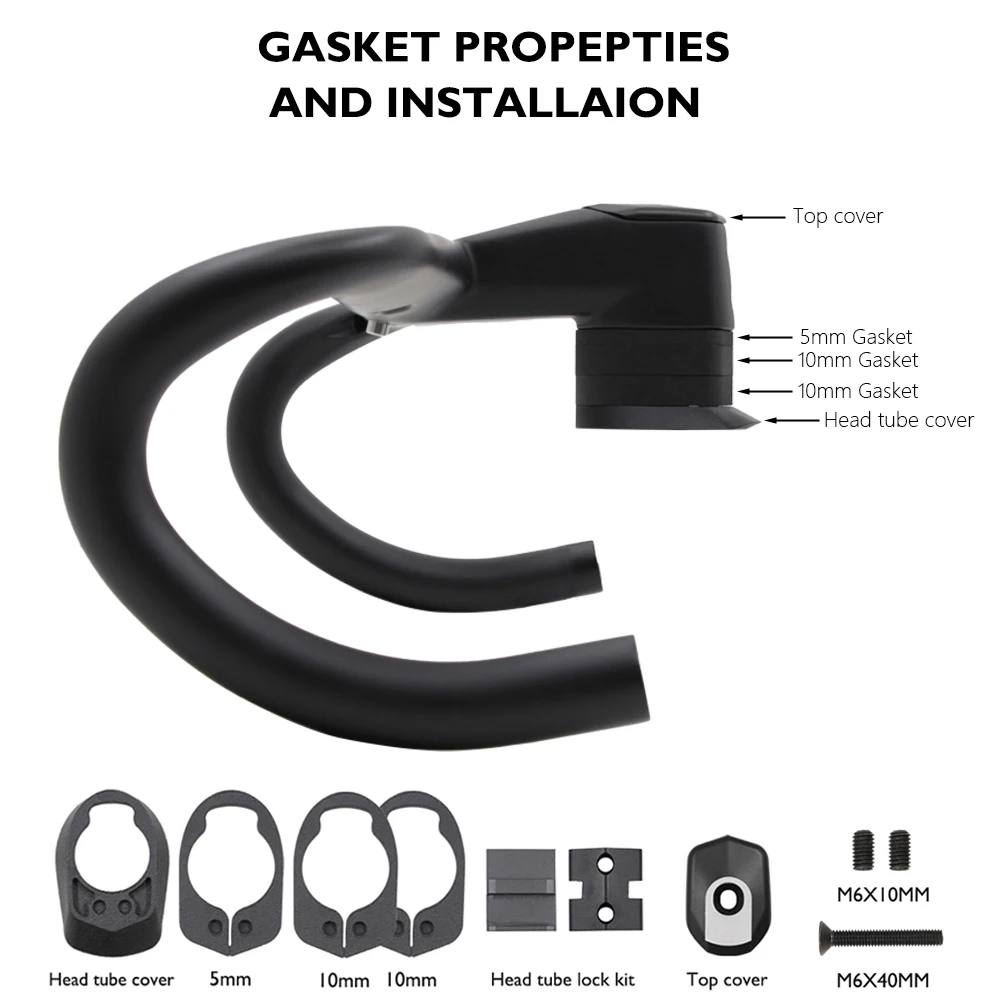 CC.01 koolstofvezel geïntegreerd wegstuur voor C68/V5Rs/V4Rs/C68 Gravel/C68 Allroad-serie, 370-430 mm met computerbevestiging