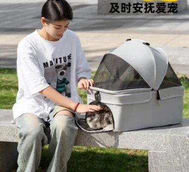 Pet Cat Dog Cart Dog Cat Teddy Baby Cart Out Small Pet Car Dog Cart Lightweight Folding