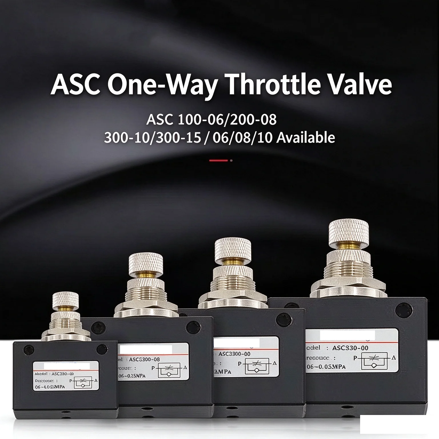 ASC-06 ASC-08 ASC-10-15 Pneumatic gas one-way throttle valve flow control valve/speed regulating valve