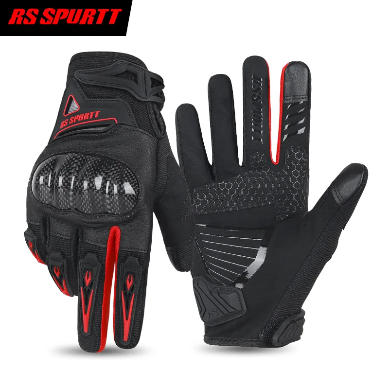 Summer Breathable Motorcycle Gloves, Thin Mesh Touchscreen Anti-Fall Riding Motorbike Gloves for Men Women Urban Commuting