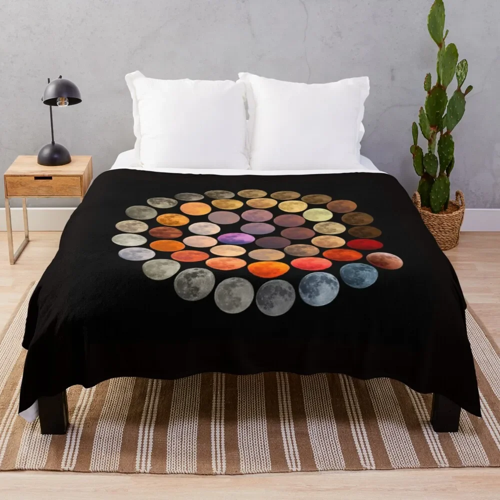 

Colors of the Moon Throw Blanket Thermals For Travel blankets and throws Hairys Soft Big Blankets