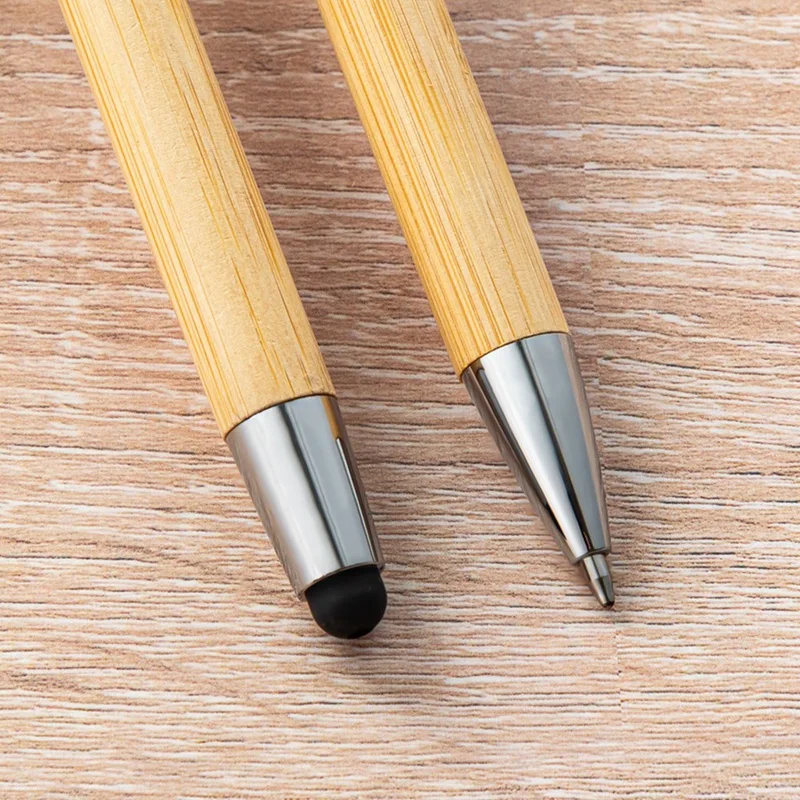 10Set Bamboo Multifunctional Touch Pen & Ballpoint Pen Office School Wrting Stationery Business Signature Ball Pens