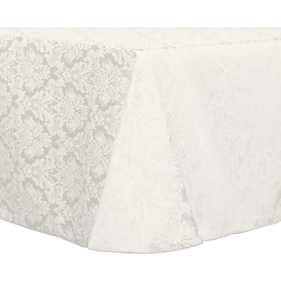 

Vintage Damask Saxony 70 x 144-Inch Oval Tablecloth White