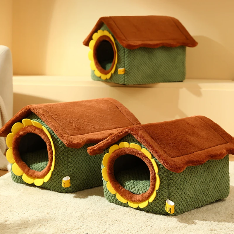 Imagem -05 - Cama Interior para Animais de Estimação Cat Hiding House Casas para Cachorros e Cães Pequenos Camas e Móveis Casas para Inverno