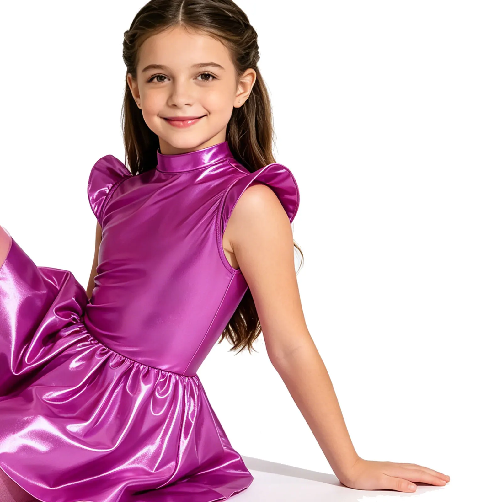

Big Girls Metallic Shiny Astronaut Alien Tutu Dress Halloween Space Outer Theme Party Robot Galaxy Warrior Cosplay Costume