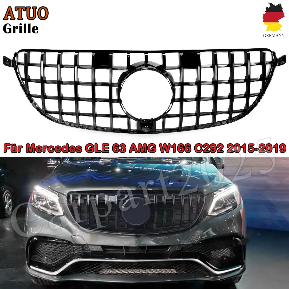 

SAIQINGSP Gloss Black GT-R Style For Mercedes Benz GLE 63 AMG W166 2016-2019 Car Accessories Tools