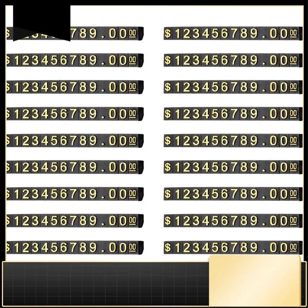 

20 Sets Price Display Square Adjustable Price Tag For Price Display Counter Stand Number Letter Dollar Price Block Kit-N37R