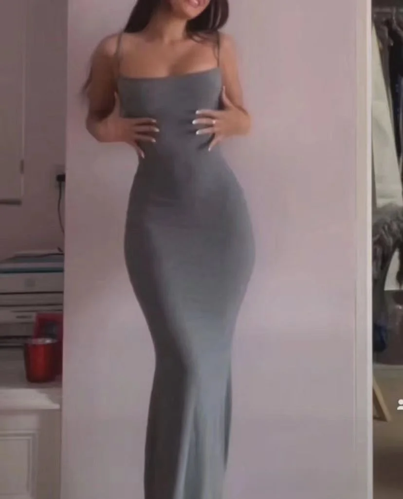 Kardaian Elely Tailored Fi Tail Long Dr Slimming  Color Bal Strap High Waist over Knee Street Sle Summ...