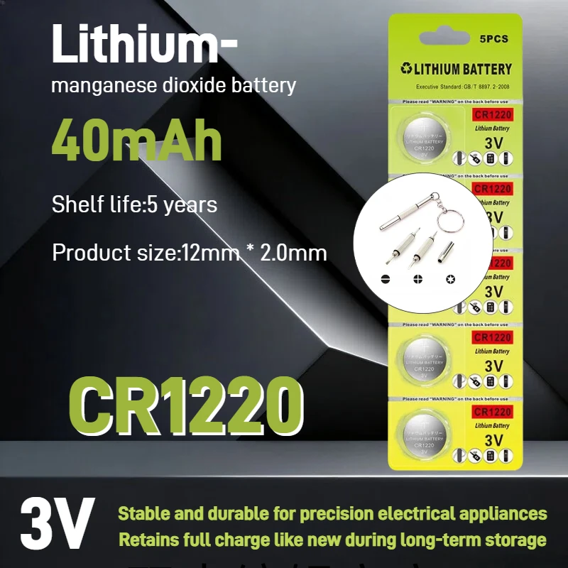 

CR1220 CR 1220 Button Battery BR1220 ECR1220 DL1220 KCR1220 3V Coin Cell Batteries for Toys Calculators Remote Controls