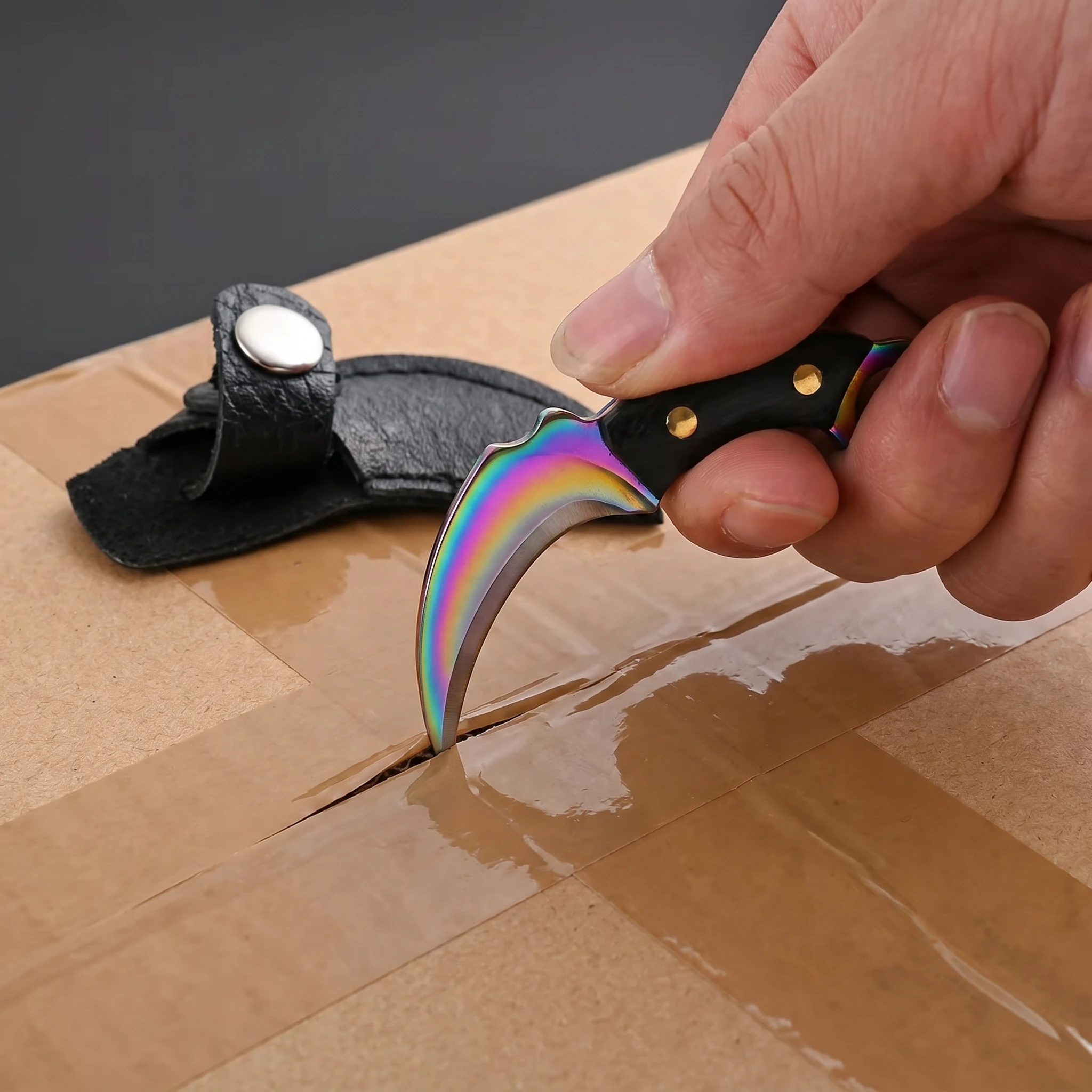 Mini Pocket Fixed Knife, Stainless Steel Blade, Outdoor Camping, Tourism, Portable Unboxing Tool, Keychain Accessories, Gifts