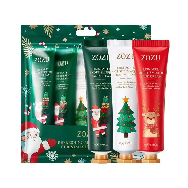 

5pcs/Set ZOZU Christmas Hand Cream Sets Moisturizing Refreshing Handcream Nourishing Beauty Hands Creams Skin Care Products