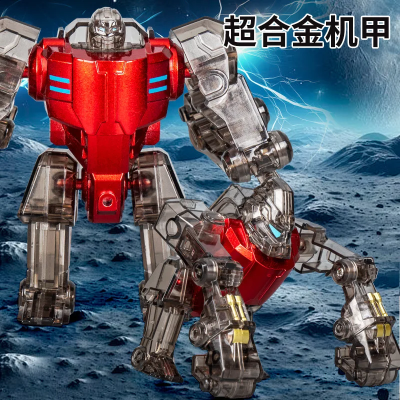 Crianças robô modelo liga animal gorila mecha brinquedo tubarão/crocodilo robô transformável 2 em 1 montagem besta mecha combinação conjunto