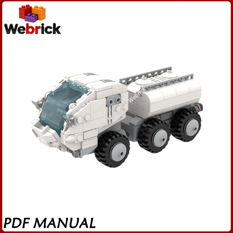 MOC-262032High-detail 6x6 Moon Rover Building Blocks, Astronaut Transport Vehicle Model, DIY Assembly,Small ParticleDisplayDecor