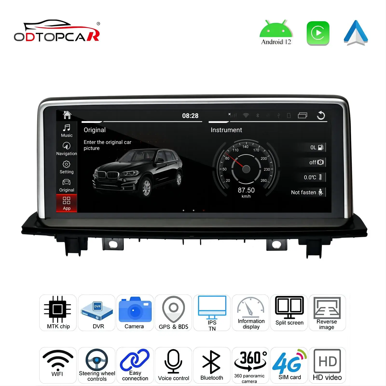 

ODTOPCAR BMW X1 Screen Upgrade 10.25 Inch Install Apple Play In Car YouTube Video Games Movies Music Android 13 Mirror Link