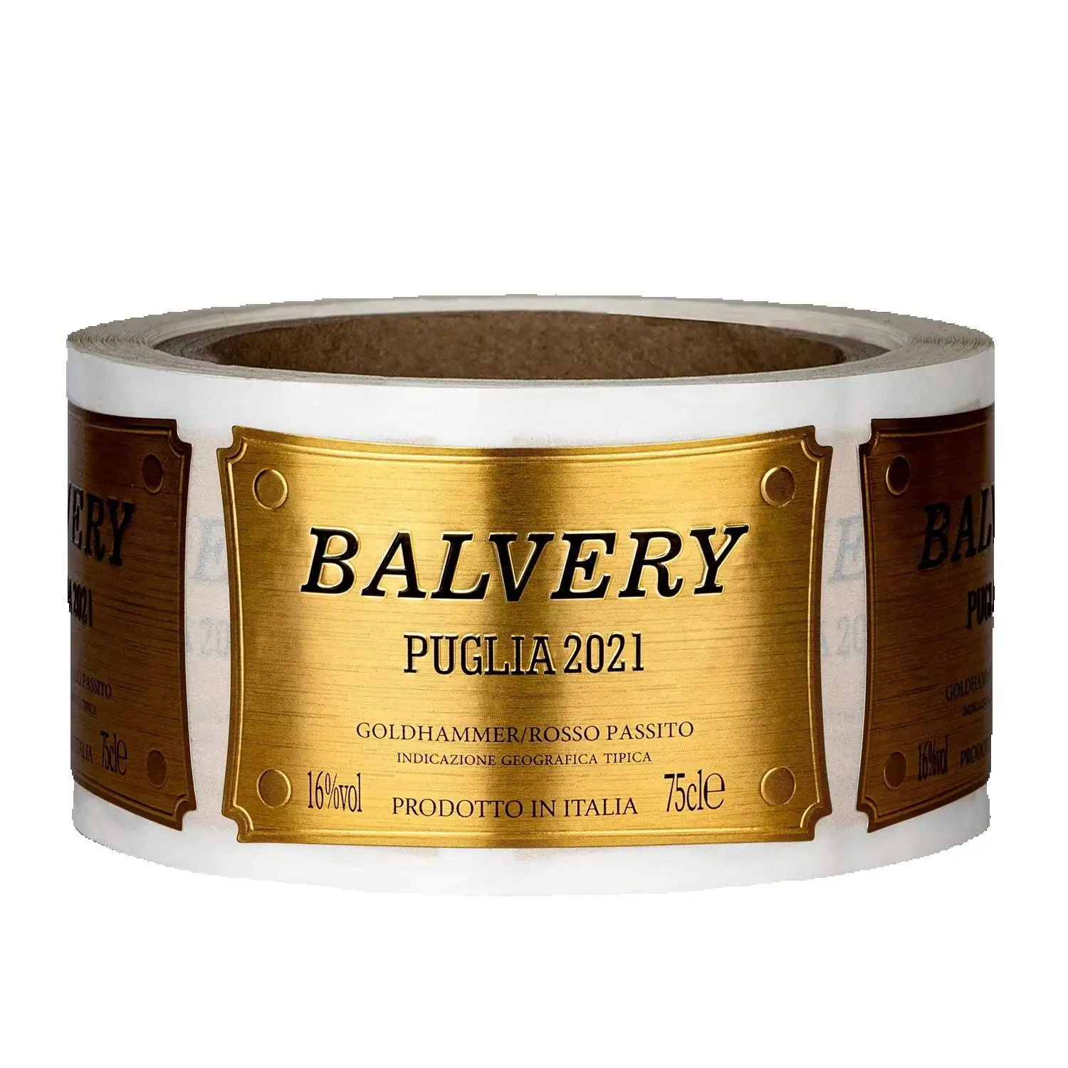 Gold Foil Embossed Metal Paper Labels｜Custom Wine & Beer Bottle Stickers｜High-End Packaging Adhesive Labels