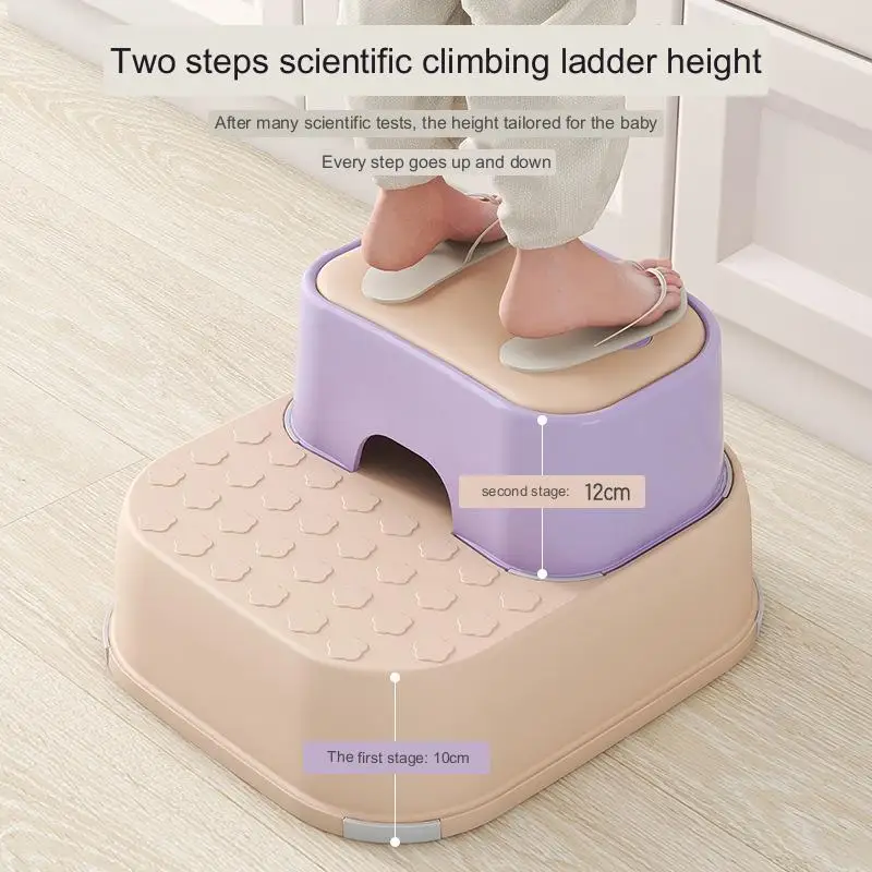 Double up Step Stool for Kids, Anti-Slip Sturdy Toddler Two Step Stool for Toilet Potty Training, Bathroom, Kitchen, Bedroom