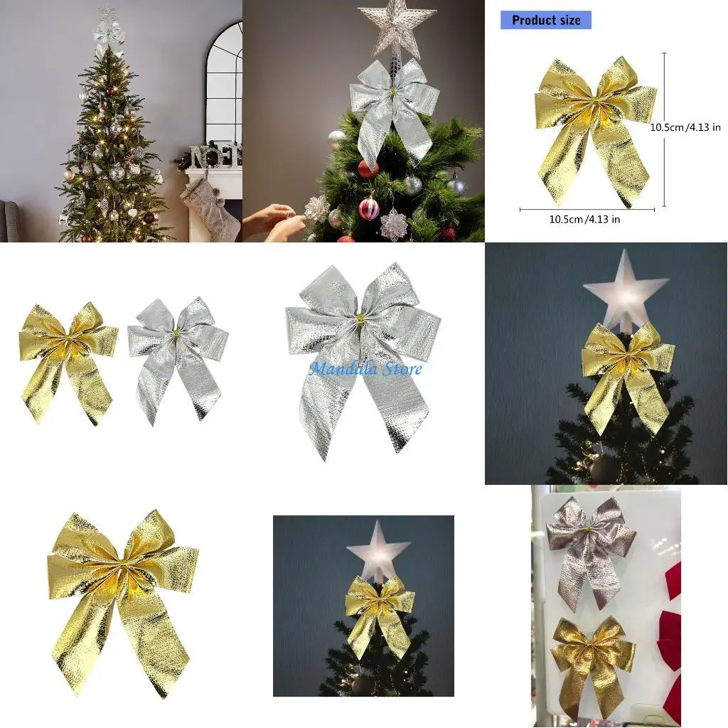 

U2JC Premium Soft Christmas Tree Bowknot Ornament with Festival Red Holiday Design Easy Hanging Christmas Accessory
